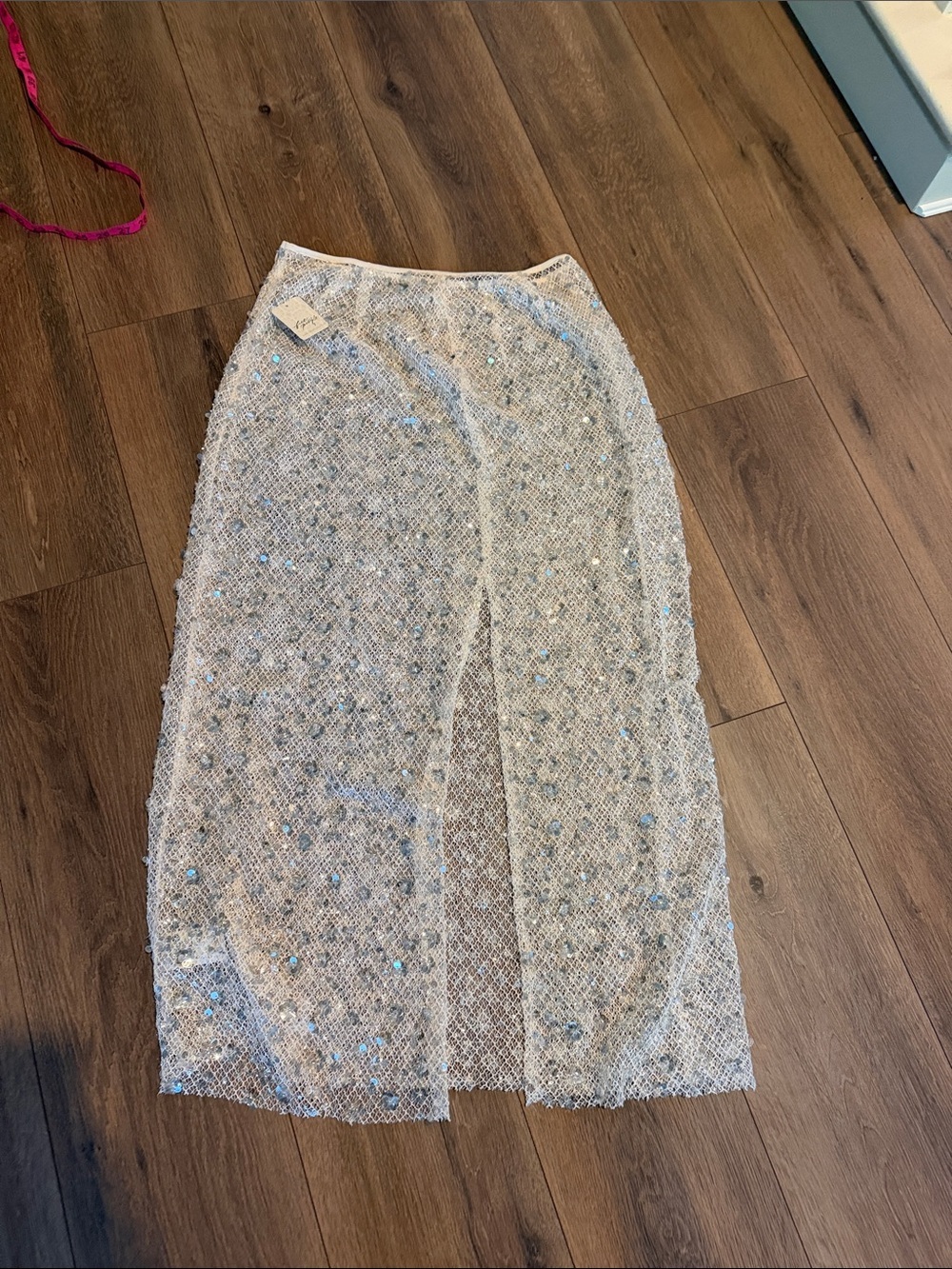 Free People Frost Bite Sheer Maxi Skirt- size Large - Picture 7 of 10